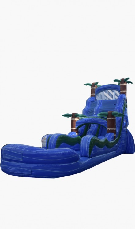 23’ Blue Hurricane Single Lane Wet/Dry Water Slide